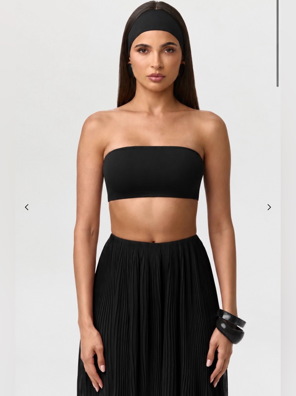 FINAL SALE Naked Wardrobe Smooth Bandeau Crop Top Black